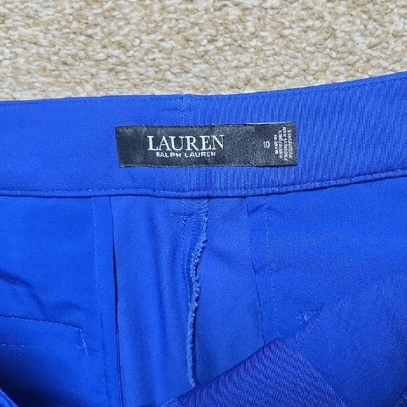 New With Tags Ralph Lauren Vibrant Blue Flat Front Shorts Ladies Size 10 Bermuda - Picture 4 of 4